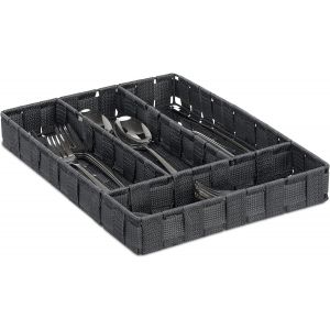 Ershi-Rangement À Couverts, Compartiments De Tiroirs Avec 4 Blocs, Les Ustensiles De Cuisine, 4,5x26x36 Cm, Gris[1558] - Neuf