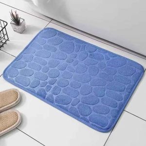 Tapis de sol en molleton de corail,mousse à mémoire de forme brodée,pour salle de bain,épais et absorbant,pour porte - Type blue - Neuf