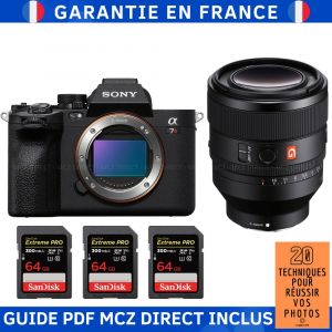 Sony A7R V + FE 50mm f/1.2 GM + 3 SanDisk 64GB Extreme PRO UHS-II SDXC 300 MB/s + Guide PDF MCZ DIRECT '20 TECHNIQUES POUR R&Eacute;USSIR VOS PHOTOS - Neuf