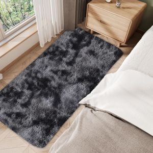 Sjzg-Tapis De Bain Gris &Agrave; Poils Longs Pour Chambre De Filles Et Gar&ccedil;ons, Tapis De Jeu En Fausse Fourrure Pour Baignoire, Salon, Gris Fonc&eacute;, 60 X 120 Cm - Neuf