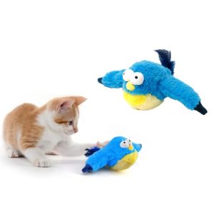 Oiseau Interactif Pour Chat Avec Sons, Peluche Rechargeable Par Usb Pour Chats D'int&eacute;rieur - Neuf