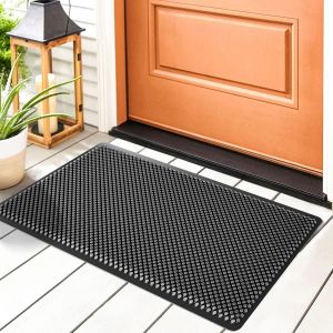 SUBZONAL-Paillasson Ext&eacute;rieur, Silicone Tapis de Porte Anti-salissures, R&eacute;sistant, Lavable & Antid&eacute;rapant, pour Entr&eacute;e Chambre Cuisine - 43 x 76 cm, Noir - Neuf