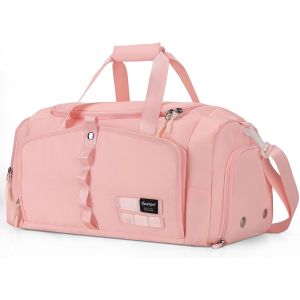 Sac De Sport Pour Femme, 25L Petit Léger Sacs De Voyage Avec Compartiment Chaussure Et Poche Humide, Rose - Neuf
