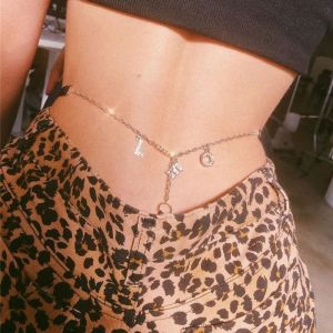 Chaîne De Taille En Acier Inoxydable Avec Pendentif En Forme De Lettre Et Strass, Douze Constellations, Sous-Vêtement, Combinaison Une Pièce, Chaîne De String-Miwi-Noir Scorpion : Scorpion - Neuf