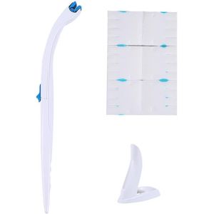 KAL-Brosse De Toilette Jetable, Kit De Démarrage Pour Système De Nettoyage De Toilettes, Fournitures De Nettoyage De Salle De Bain, 1 Bâton + 1 Support + 12 Recharges (Support) - Neuf