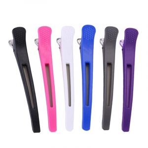 Lot De 6 Pinces À Cheveux En Plastique, Pinces Crocodiles, Pinces À Cheveux Bec De Canard, Pinces De Séparation Pour Coiffure Fixe, Outil De Coiffure, Noir - Neuf