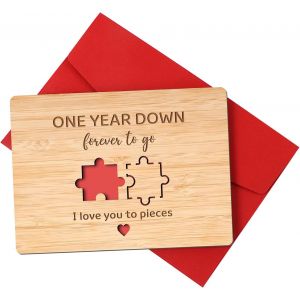 CHECARZHN--NO1-Carte D'Anniversaire En Bois, 15X11 Cm Carte En Bois Avec Enveloppe, Carte De Voeux En Bois, Carte De Saint Valentin Pour Femmes Hommes Anniversaire Romantique - Neuf