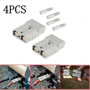 4Pcs Connecteur d'alimentation de prise 50A 600V pour prise Anderson étanche à la poussière Gaine de câble étanche Câbles noirs Connecteurs - Neuf