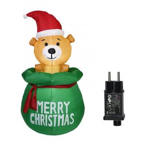 1,5 M Gonflable Modèle De Noël - Chiot Sac De Cadeau De Noël Gonflables, Des Décorations De Noël, Adapté Pour L'extérieur Les Pelouses, Les Parcs Et Les Jardins - Neuf