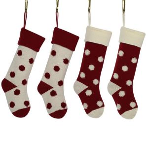 4 Pi&egrave;ces De No&euml;l, Pendaison De Stockage Polka Dot Solide De No&euml;l - Neuf