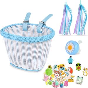 Kal-Panier Velo Enfant, Panier De Guidon De Vélo Enfant, Tricotage À La Main Panier Vélo Pour Filles Garçons - Neuf