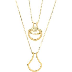 Kal-Collier Porte Bagues Femme Collier Avec Support G&eacute;om&eacute;trique Pendentif Bijoux Colliers De Gardien D'anneau De Mariage - Neuf