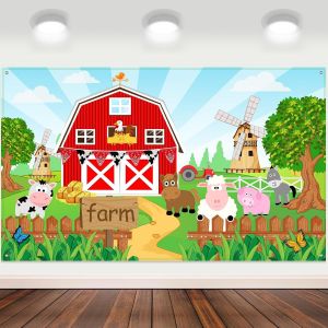 Décorations De Fête À Thème Animaux De La Ferme, Bannière Toile De Fond De La Ferme Pour Fournitures De Fête D'anniversaire Enfants Herbe, Fond D'animaux De Ferme Photo Bannière, 72,8 X 43,3 Pouces - Neuf