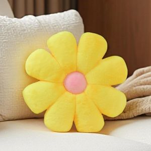 CAUC-Coussin d&eacute;coratif &agrave; motif floral jaune, coussin de sol mignon, coussin d&eacute;coratif pour chambre &agrave; coucher, canap&eacute;, 38 cm (jaune) - Neuf