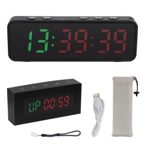 Minuteur De Gym A Affichage Numerique Led, Horloge D'entrainement Avec Telecommande, 6 Modes, Compte A Rebours Pour Le Fitness A Domicile - Neuf