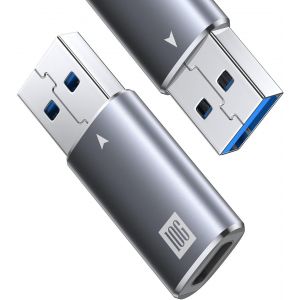 THEF-[10Gbps] Adaptateur USB C femelle vers USB mâle 2 packs, Adaptateur USB 3.1 A vers USB C SuperSpeed Data Sync Pour iPhone 15 Plus Pro Max, Écouteur Type-C, Ordinateur Portable, Chargeur, Lien de - Neuf