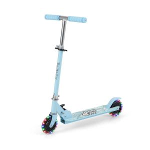 Trottinette Enfant Pliable 66 X 33 X 80 Cm 3 Hauteurs R&eacute;glables Roues Clignotantes Style Moderne En Aluminium Bleu Clair Helloshop26 20_0014592 - Neuf