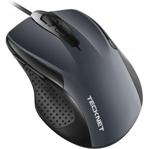 DDA-Mouse Pro S2 Souris Filaire Optique Haute Précision 6 Boutons 6400 DPI 4 DPI Réglable Souris Ergonomique pour Windows 11/10/8.1/8/Vista/XP/Mac Ordinateur Portable/Bureau Câble 1.5M-Gris - Neuf