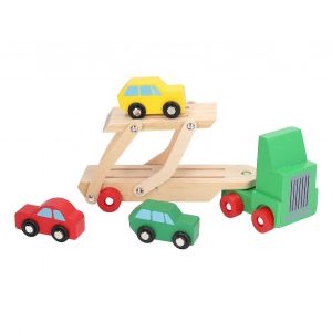 Wooden Trailer Truck Car Toy Children Funny Simulated Carrier Truck Educational Pretend Play Toy - Neuf
