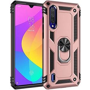 Kal-Coque Xiaomi Mi Cc9e / A3, Avec Anneau Support, Coque Etui Housse Xiaomi Mi A3 Antichoc Militaire [Tough Armor] Heavy Duty Shock Proof Protective Housse Pour Xiaomi Mi Cc9e /A3 Rose Or - Neuf