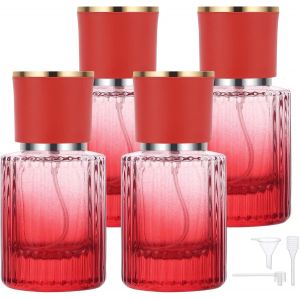Vaporisateur Parfum,4 Pièces 30ml Vaporisateur Verre,Flacon Parfum Vide,Vaporisateur De Sac Rechargeable,Atomiseur Parfum Pour Cadeaux (Dégradé Rouge) - Neuf