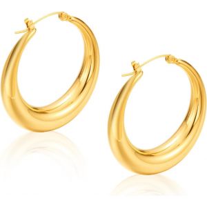 Kal-Boucles D'oreilles Cr&eacute;oles En Argent Sterling 925 Hypoallerg&eacute;niques Pour Femmes Et Filles - Neuf