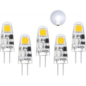 Ampoules Led G4,12v Ac/Dc Blanc Naturel 4000k,160lm Pas De Scintillement,1.5w Remplace Les Ampoules Halog&egrave;nes 15w, Petites Ampoules &Agrave; Led &Agrave; Culot Fixe,Pour Hotte D'aspiration Pour La Cuisine, Lot De 5 - Neuf