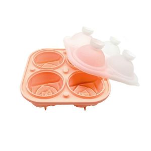 Moule Carr&eacute; De Glace Rose 3d,Plateaux Carr&eacute;s De Glace,Faire 4 Glace G&eacute;ante En Forme De Fleur Mignonne,Lave-Vaisselle Rose Amusant Grand - Neuf
