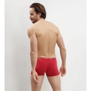 Dim Lot De 3 Boxers Homme Bleu Denim Rouge Topaze Acier Coton Stretch - Neuf