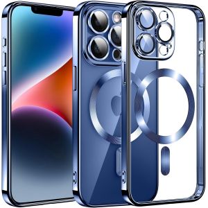 Coque Magnétique Compatible Magsafe Pour Iphone 15 Pro Max - Silicone Transparent Anti-Jaune, Verre Protecteur Objectif Hd, Ultra-Fine Et Anti-Choc - Neuf