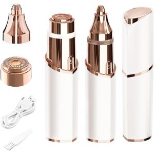 &Eacute;pilateur Facial Pour Femme, 2 En 1 Sans Douleur, &Eacute;pilation Du Visage, Tondeuse &Agrave; Sourcils, Rasoir &Eacute;lectrique Portable Rechargeable Pour Le Visage, Les Sourcils, Les L&egrave;vres, Le Corps Pour Femme - Neuf