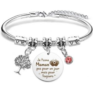 Eryi-Cadeau Fete Des Meres Bracelet Maman Cadeau Maman Cadeau Anniversaire Maman Cadeau Pour Maman Cadeau Fete Des Meres Personnalisé Maman Cadeau De Noël Halloween Pour Maman-Je T'aime, Maman - Neuf