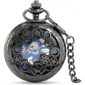 Eryi-Montre De Poche Vintage Montre Femme Homme Universel Mecanique Bracelet En Inoxydable Avec Boite Cadeau - Neuf