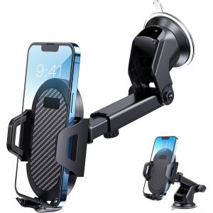 Car Phone Holder [Military Grade Suction] Car Phone Holder 4 In 1 360° Rotation Car Mount For Dashboard Windshield Air Vent - - Neuf