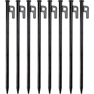 Yemaesre-8 Pièces Piquets De Tente En Acier, 30cm Sardines Camping, Longs Et Robustes Pour Le Piquets De Camping, Sardine Pour Tente, Piquet Ancrage Pour Trampoline, Jardin, Camping Et L'extérieur - Neuf