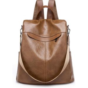 RFCBC-Sac À Dos Anti-vol Femme Fille Sac à Bandoulière Étanche Faux Cuir Sac à Main Élégant Sac de Scolaire Étudiant Grand Capacité Voyage Sac À Dos - Neuf