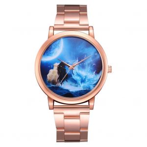 Simple &Agrave; La Mode Femme De M&eacute;nage Motif Femmes Alliage De Quartz Bracelet Montre-Bracelet Montre(Or Rose) - Neuf