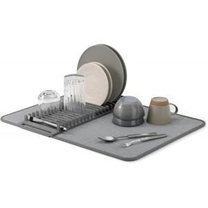 Ulteronixshop-Udry &Eacute;gouttoir &Agrave; Vaisselle Et Tapis De S&eacute;chage En Microfibre &iquest; L&eacute;ger, Pliable Et Facile &Agrave; Ranger - Dim 61 X 46 Cm, Anthracite - Neuf