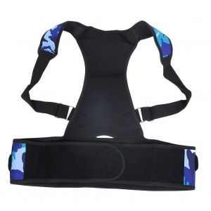 Ceinture De Soutien Dorsale Reglable, Correcteur De Posture Unisexe, Ceinture De Soutien Lombaire Pour Les Epaules Et Le Dos, Camouflage Bleu, Taille M - Neuf