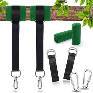 Hamac de la Sangle de 1,50 m x 2, Hamac pièce Jointe, Réglable Sangles de suspension Kit, avec Anneau en D - Prime Mousquetons - Charge Maxi 500 kg, Idéal pour le Jardin, Balançoire - Neuf