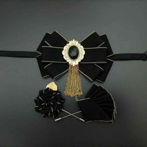 Ensemble De Nministériels D Papillon Pour Homme,Tenue De Cérémonie,Accessoires De Chemise Imbibée,Broche À Fleurs,Corsage De Mariage,3 Pièces - Neuf