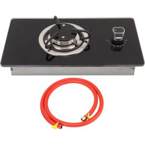 Checarzhn--No1-Cuisinière À Gaz Rv 1 Brûleur Table De Cuisson Feu Réglable En Continu Verre Trempé Pour Caravane De Yacht - Neuf