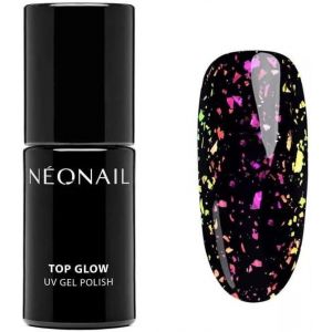 Vernis Semi Permanent Top Coat 7,2 Ml Vernis Gel Uv Semi Permanent Top Glow Rose Aurora Flakes Top Coat Vernis À Ongles Gel Polish Gel Top Coat Uv Nail Art - Neuf