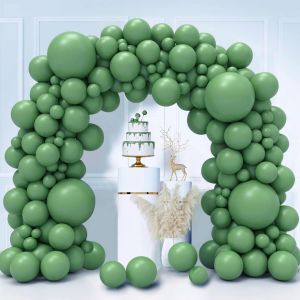 Ballon Vert Sauge, 130 Pi&egrave;ces Kit Arche Ballon Vert Olive, 18 12 10 5 Pouce Guirlande Ballons De Baudruche, Helium Gonflable Ballons Anniversaire Mariage Baby Shower Jungle Safari D&eacute;corations - Neuf