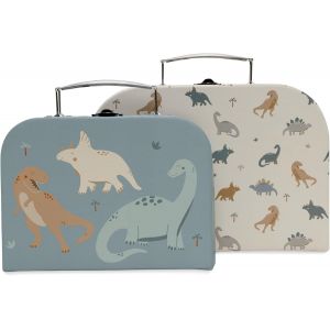 Roarsome - Lot de 2 valises de Jeu - 1 Valise Plus Grande et 1 Petite Valise - Dinos, Multicolore, 25x17,5x8,5cm, 20x14,5x8cm, Roarsome - Neuf