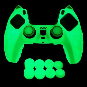 Eryi-Skin De Manette Ps5 Phosphorescente En Silicone Avec Motif Patte De Chat Mignonne Verte Compatible Avec Manette Ps5, Comprend 8 Poignées Phosphorescentes Et 2 Accessoires Phosphorescents. - Neuf