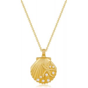 Kal-Collier Femme Plaqué Or U2013 Pendentif En Forme De Coquillage Élégant U2013 Chaîne Durable Et Confortable U2013 Bijou Raffiné Idéal Pour Toutes Les Occasions - Neuf