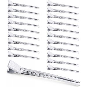 Kal-20 Pièces Pince Cheveux 10,5cm Métal Pince Crocodile Cheveux Alligator Barrette Argent Pinces À Bec De Canard Clips Pince Locks Pince Cheveux Coiffeur Pour Femmes Coiffure Maquillage Diy - Neuf