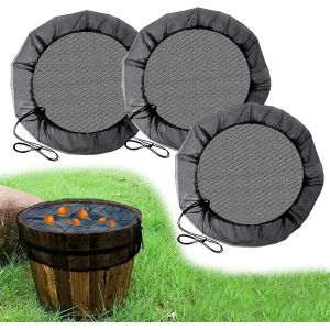CHECARZHN--NO1-3 Pièces Filet Pour Citerne De Pluie Housse Pour Tonneau De Pluie Avec Cordon De Serrage Réglable Filet Citerne Eau De Pluie Filet De Protection Contre Les Moustiques Et Les Feuilles - Neuf