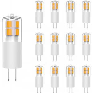 G4 Led Blanc Chaud 12v 2700k, Culot À Deux Broches 2w 350lm, Ampoule Led T3 Équivalente À 30w Halogène G4, Sans Scintillement, Éclairage De Lustre, Éclairage Pay R, Éclairage Micro-Ondes, Lot De 10 - Neuf